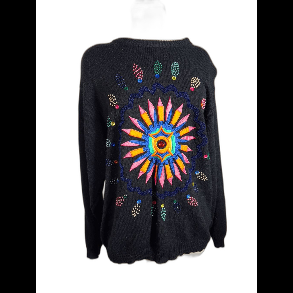 Western Connection Sweater Size L Vintage 80's Cottagecore Coquette Knit Top